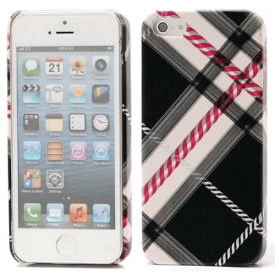 „Burberry“ stiliaus juodas Apple iPhone SE (5, 5s) dėklas (dėkliukas, nugarėlė) / Priedai.lt