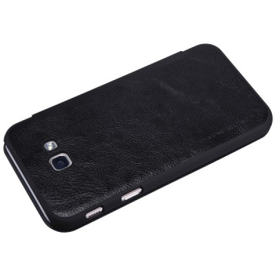 Prabangus „Nillkin“ Qin serijos juodas odinis atverčiamas Samsung Galaxy A3 (2017) A320 dėklas - knygutė / Priedai.lt