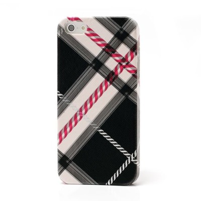 „Burberry“ stiliaus juodas Apple iPhone SE (5, 5s) dėklas (dėkliukas, nugarėlė) / Priedai.lt