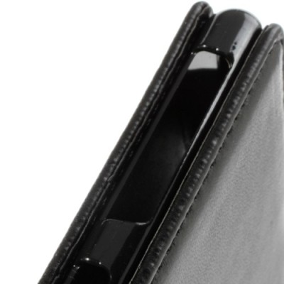 Klasikinis Sony Xperia Z1 atverčiamas juodas odinis dėklas / Priedai.lt