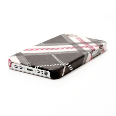 „Burberry“ stiliaus juodas Apple iPhone SE (5, 5s) dėklas (dėkliukas, nugarėlė) / Priedai.lt