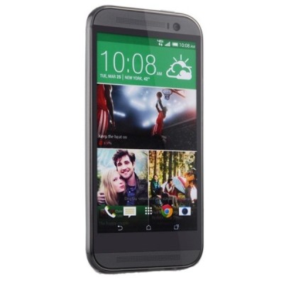 HTC One M8 dėklas (kieto silikono - TPU, matinis, pilkas) / Priedai.lt