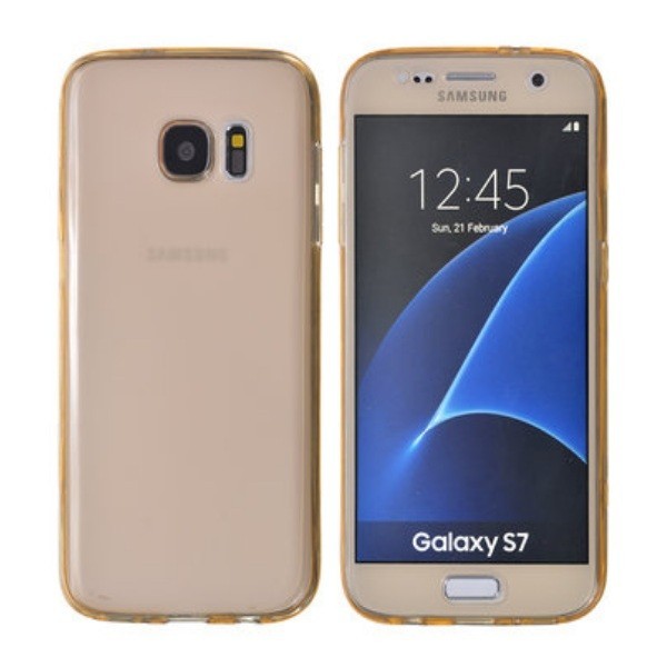Täielik katvus TPU läbipaistev kaaned - hele pruun (Galaxy S7)