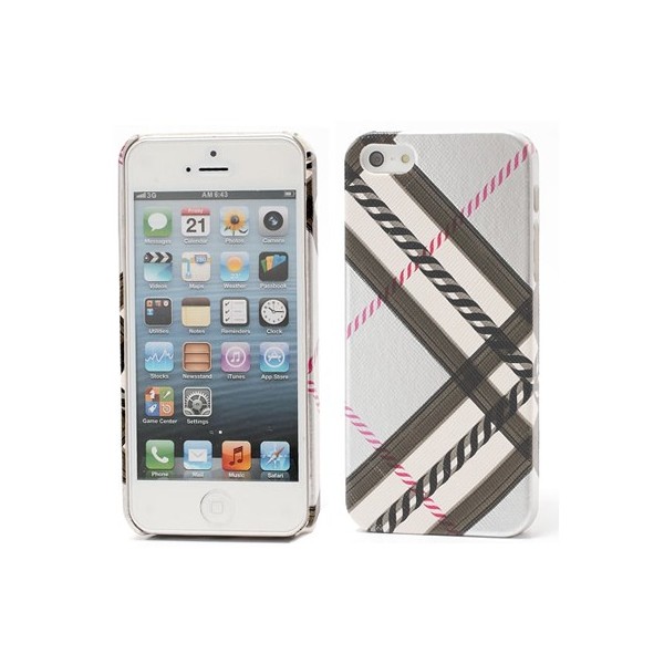 Burberry stiilis kaaned - hõbedane (iPhone 5 / 5S / SE 2016)