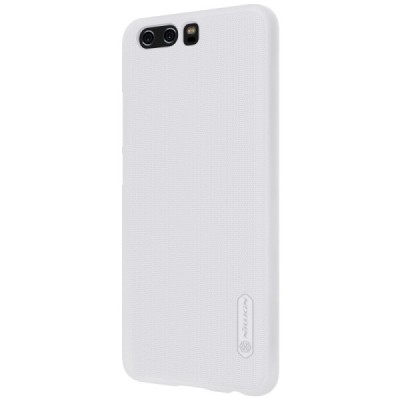 Huawei P10 Nillkin Frosted Shield baltas plastikinis dėklas + apsauginė ekrano plėvelė / Priedai.lt