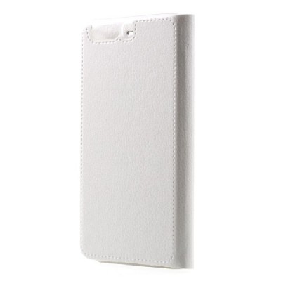Huawei P10 (Huawei Ascend P10) baltas odinis atverčiamas Flip Wallet dėklas - piniginė / Priedai.lt