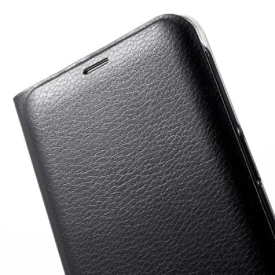 Samsung Galaxy S8+ (G955) juodas odinis atverčiamas Smart Wallet dėklas - piniginė / Priedai.lt