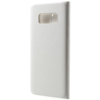 Samsung Galaxy S8+ (G955) baltas odinis atverčiamas Smart Wallet dėklas - piniginė / Priedai.lt