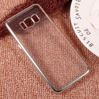 Samsung Galaxy S8 (G950) Silikoninis skaidrus dėklas, sidabrinis / Priedai.lt