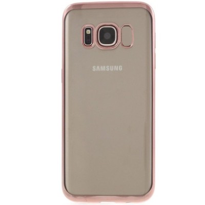 Samsung Galaxy S8 (G950) Silikoninis skaidrus dėklas, rožinis / Priedai.lt