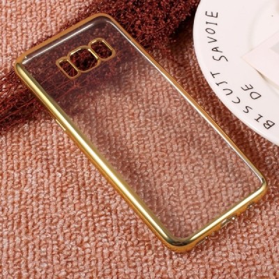 Samsung Galaxy S8 (G950) Silikoninis skaidrus dėklas, auksinis / Priedai.lt