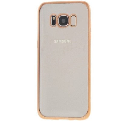 Samsung Galaxy S8 (G950) Silikoninis skaidrus dėklas, auksinis / Priedai.lt
