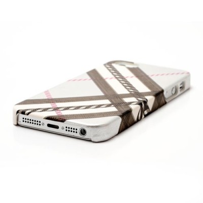 „Burberry“ stiliaus sidabrinis Apple iPhone SE (5, 5s) dėklas (dėkliukas, nugarėlė) / Priedai.lt