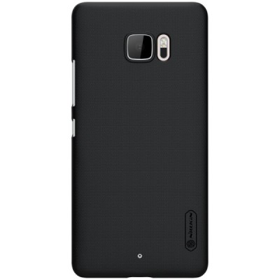 HTC U Ultra (Ocean Note) Nillkin Frosted Shield juodas plastikinis dėklas + apsauginė ekrano plėvelė / Priedai.lt