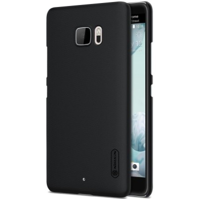 HTC U Ultra (Ocean Note) Nillkin Frosted Shield juodas plastikinis dėklas + apsauginė ekrano plėvelė / Priedai.lt