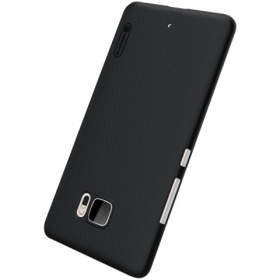 HTC U Ultra (Ocean Note) Nillkin Frosted Shield juodas plastikinis dėklas + apsauginė ekrano plėvelė / Priedai.lt