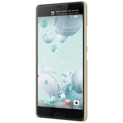 HTC U Ultra (Ocean Note) Nillkin Frosted Shield auksinis plastikinis dėklas + apsauginė ekrano plėvelė / Priedai.lt