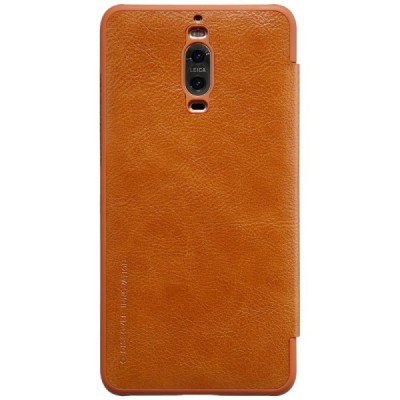 Prabangus „Nillkin“ Qin serijos rudas odinis atverčiamas Huawei Mate 9 Pro dėklas - knygutė / Priedai.lt