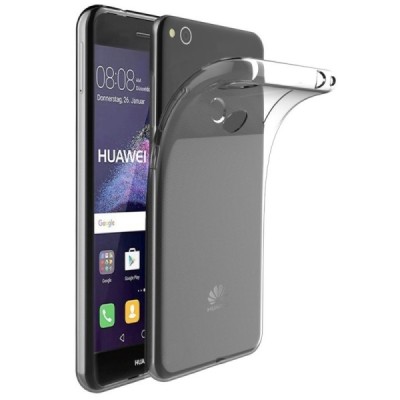 Huawei P9 Lite 2017 (Huawei P8 Lite 2017) skaidrus (permatomas) dvigubas kieto silikono TPU ploniausias pasaulyje dėklas / Pried