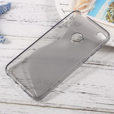 Huawei P9 Lite 2017 (Huawei P8 Lite 2017) kieto silikono TPU skaidrus (permatomas) pilkas dėklas - nugarėlė / Priedai.lt