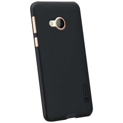 HTC U Play (Alpine) Nillkin Frosted Shield juodas plastikinis dėklas + apsauginė ekrano plėvelė / Priedai.lt