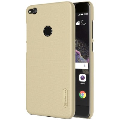 Huawei P9 Lite 2017 (P8 Lite 2017) Nillkin Frosted Shield auksinis plastikinis dėklas + apsauginė ekrano plėvelė / Priedai.lt