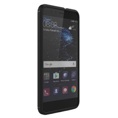 Huawei P10 Lite „Mofi“ Carbon kieto silikono TPU juodas dėklas - nugarėlė | Priedai.lt