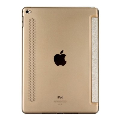 Apple iPad Air 2 plonas atverčiamas smėlio spalvos odinis dėklas / Priedai.lt