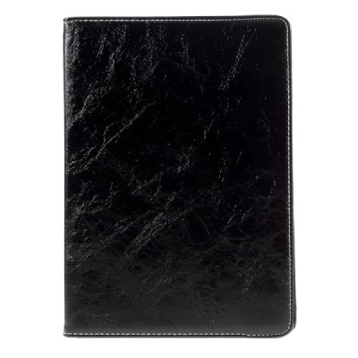 Apple iPad Pro 9.7" solidus atverčiamas, sukiojamas 360 laipsnių, juodas odinis dėklas - stovas / Priedai.lt