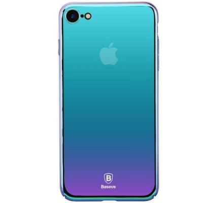 Apple iPhone 7 (iPhone 8) Baseus Mirror Glass plastikinis veidrodinis permatomas smaragdinis dėklas / Priedai.lt