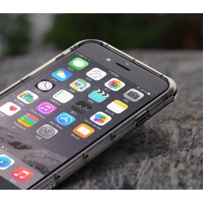 Apple iPhone 7 (iPhone 8) Rock Fence kieto silikono TPU skaidrus permatomas pilkas dėklas / Priedai.lt