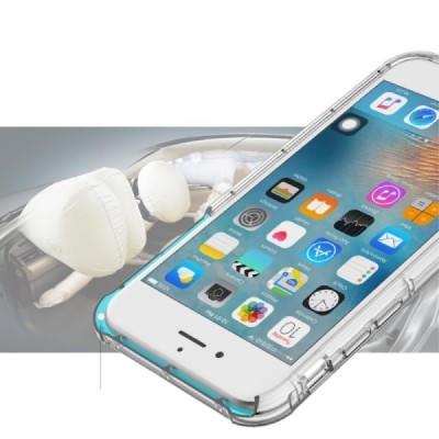 Apple iPhone 7 (iPhone 8) Rock Fence kieto silikono TPU skaidrus permatomas pilkas dėklas / Priedai.lt