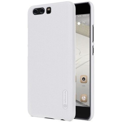 Huawei P10 Plus Nillkin Frosted Shield baltas plastikinis dėklas + apsauginė ekrano plėvelė / Priedai.lt
