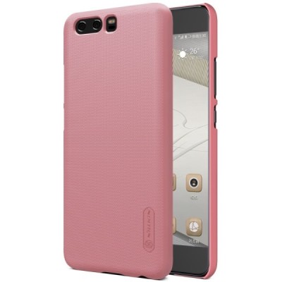 Huawei P10 Plus Nillkin Frosted Shield rožinis plastikinis dėklas + apsauginė ekrano plėvelė / Priedai.lt