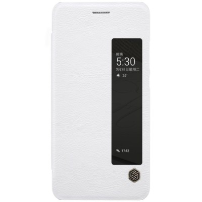Prabangus „Nillkin“ Qin serijos baltas odinis atverčiamas Huawei P10 Plus dėklas - knygutė / Priedai.lt