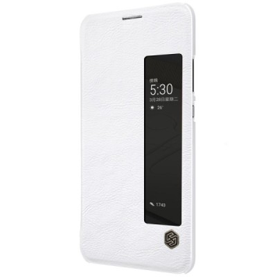 Prabangus „Nillkin“ Qin serijos baltas odinis atverčiamas Huawei P10 Plus dėklas - knygutė / Priedai.lt