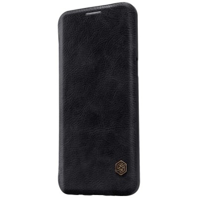 Prabangus „Nillkin“ Qin serijos juodas odinis atverčiamas Samsung Galaxy S8 (G950) dėklas / Priedai.lt