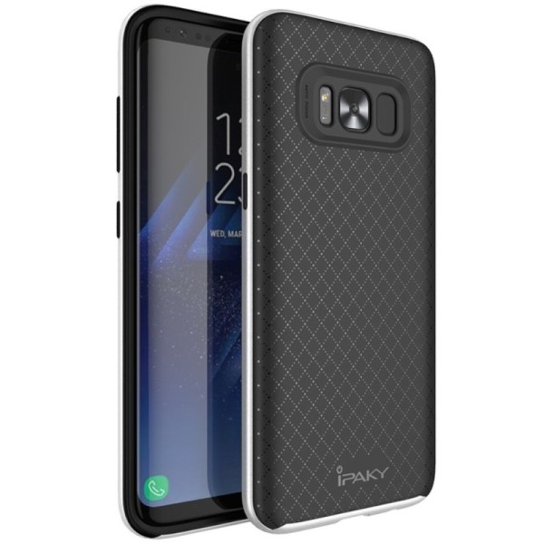 „IPAKY“ Kõva silikoon (TPU) kaaned - must / hõbedane (Galaxy S8+)