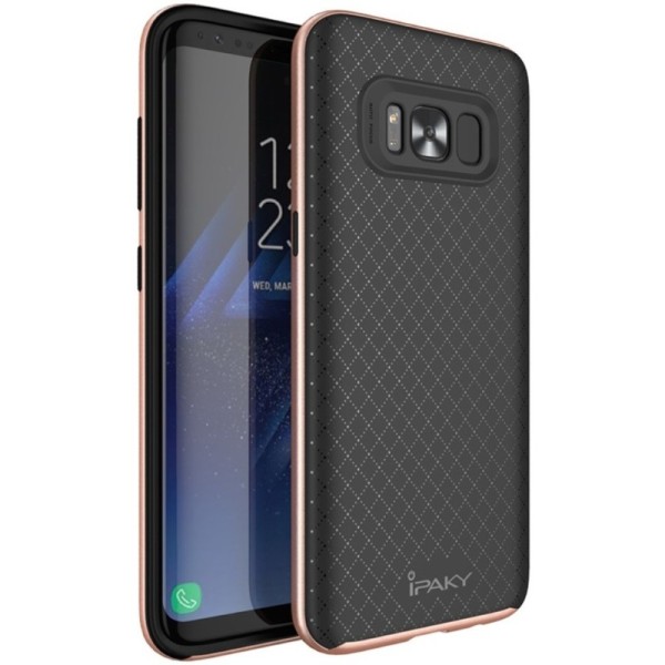 „IPAKY“ Kõva silikoon (TPU) kaaned - must / roosa (Galaxy S8+)