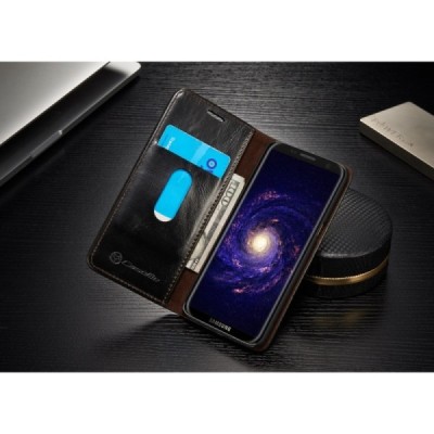 Samsung Galaxy S8 (G950) „CaseMe“ solidus atverčiamas juodas odinis dėklas - knygutė / Priedai.lt