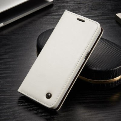 Samsung Galaxy S8 (G950) „CaseMe“ solidus atverčiamas baltas odinis dėklas - knygutė / Priedai.lt