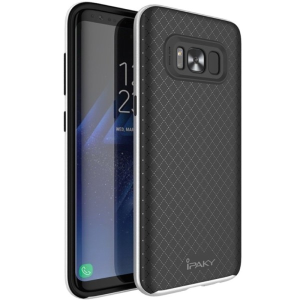 „IPAKY“ Kõva silikoon (TPU) kaaned - must / hall (Galaxy S8)