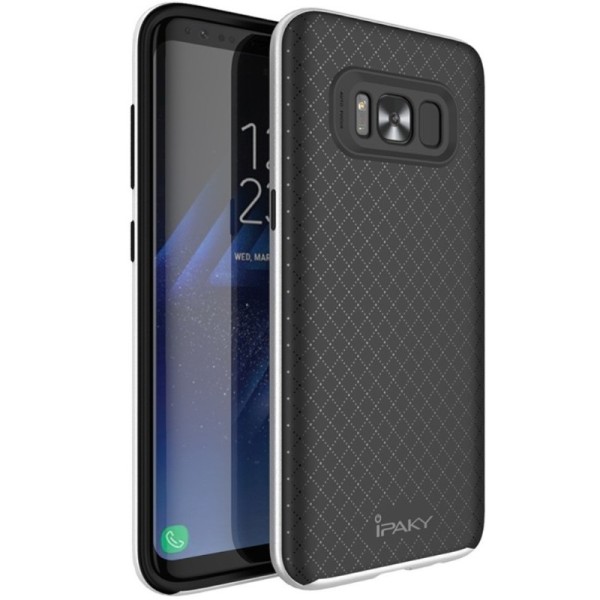 „IPAKY“ Kõva silikoon (TPU) kaaned - must / hõbedane (Galaxy S8)