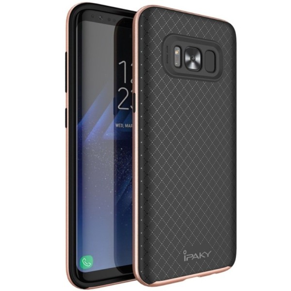 „IPAKY“ Kõva silikoon (TPU) kaaned - must / roosa (Galaxy S8)