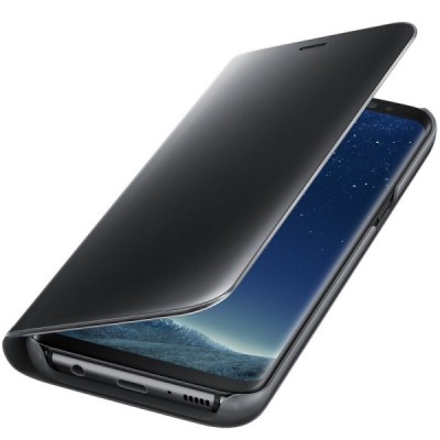 Samsung Galaxy S8 (G950) originalus Clear View Standing Cover atverčiamas juodas dėklas  / Priedai.lt