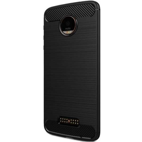 „Carbon“ Kõva silikoon (TPU) kaaned - must (Moto Z)