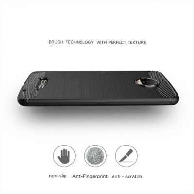Motorola Moto Z (Moto Z Droid) „Carbon“ kieto silikono TPU juodas dėklas - nugarėlė / Priedai.lt