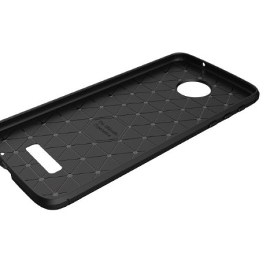 Motorola Moto Z (Moto Z Droid) „Carbon“ kieto silikono TPU juodas dėklas - nugarėlė / Priedai.lt