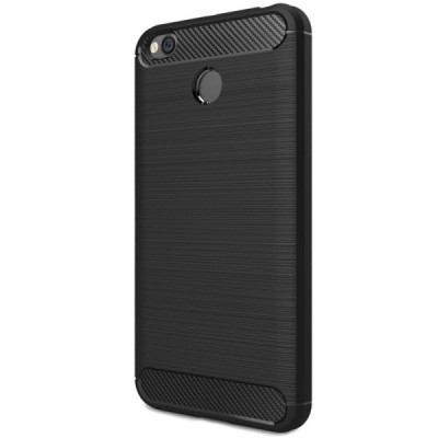 Xiaomi Redmi 4X „Carbon“ kieto silikono TPU juodas dėklas - nugarėlė / Priedai.lt
