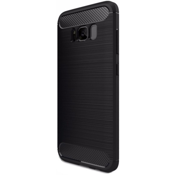 „Carbon“ Kõva silikoon (TPU) kaaned - must (Galaxy S8)